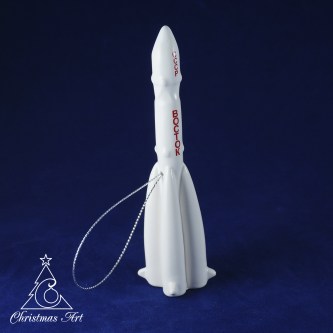Фарфоровая елочная игрушка ракета восток